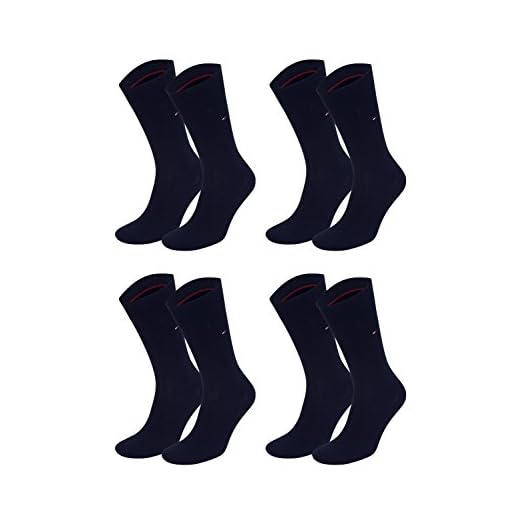 TOMMY HILFIGER herr Classic Casual Business strumpor 4-pack olika färger (dark navy (322), 47–49)
