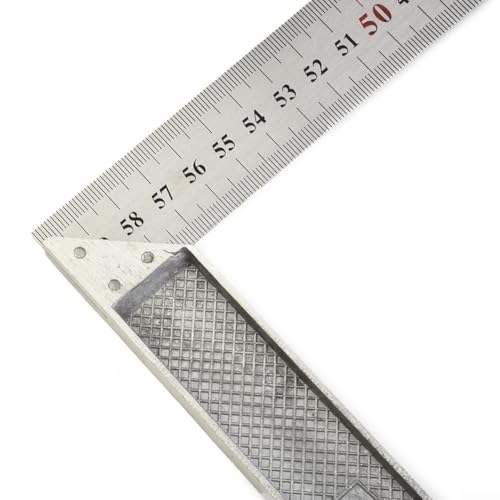 Gdfnmogo L Shape Angle Square Ruler 250mm to 600mm Aluminium Alloy Carpenter Measuring Tool for Woodworking and Construction Layout Precision Marking in(300mm)