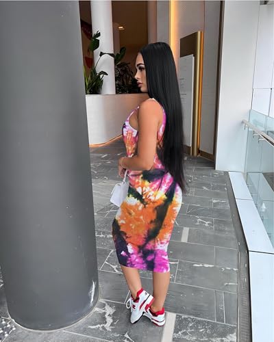Image of Nimsruc Women Casual Sexy Tank Top Bodycon Dress Summer Pencil Sleeveless Basic Midi Club Dresses