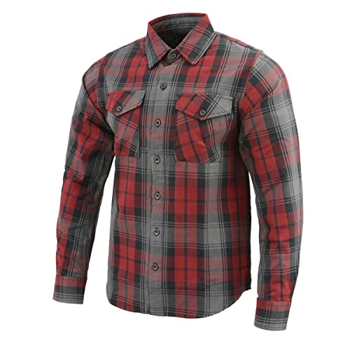 Milwaukee Leather MNG11652 Men's Black Grey and Red Long Sleeve Cotton Flannel Shirt3