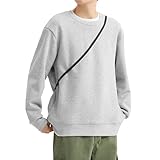 [Kaiyas] トレーナー 長袖Tシャツ メンズ 防しわ 形態固定 綿 男女 子供 大きいサイズ S-5XL 毛玉防止 無地 クルーネック ベーシック(L ライトグレー)