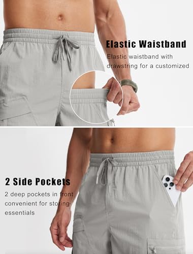 Image of Libin Men's Shorts Casual All Day Comfy Quick Dry Lightweight Cargo Hiking Shorts Breathable Outdoor Sports Travel
