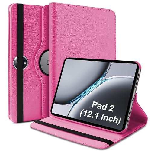 Image of TGK 360 Rotatable Smart Flip Case Cover for OnePlus Pad 2 12.1 inch Tablet (Hot Pink)