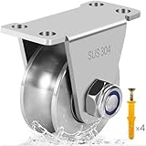 FINESUN Pulley Wheel Pulley System Heavy Duty Caster Wheels Sliding Gate Rollers Stainless Steel Cable Pulley Rope Pulley for Lifting DIY Gym Equipment 2 Inch Set of 1 Pulley Block Loading 800lb
