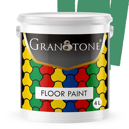 Image of GRANOTONE Floor Paint 4 Litre Dark Green Colour Polyurethane and Acrylic Polymer Based Concrete Sealer Anti Slip Thick and Durable for Cement Floor and Tiles Made in India