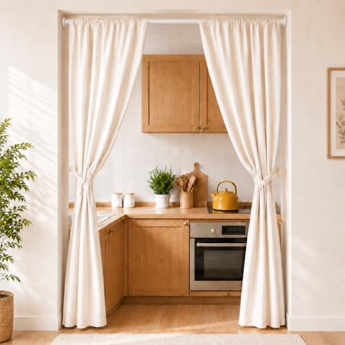 Image of ALLZONE Heavy Duty Tension Shower Curtain Rod 28-42 Inches for Bathroom, Window, Non-Slip, Adjustable with Strong Spring Pole for Closet, Doorway, No Rust, No Drilling, White