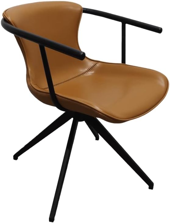 Miniatura 2 de Maureen - Silla de comedor de piel sintética de 19 pulgadas, color marrón y negro