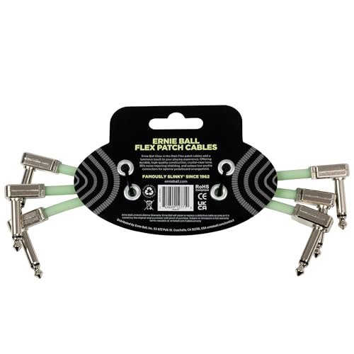 Ernie Ball Flex Patch Cable 6in - Glow in Dark - 3 Pack, 6 Inch - Image 2