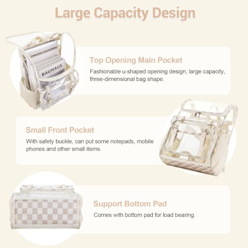 Image of DIGOBAY Clear Backpack with Lunch Bag, Corduroy Clear Bookbag Heavy Duty