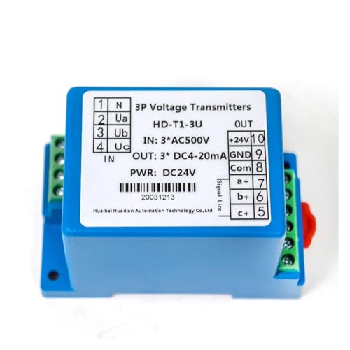 Transmisor de voltaje CA de 0-500V con salida RS485 y alimentación de 24VDC 4