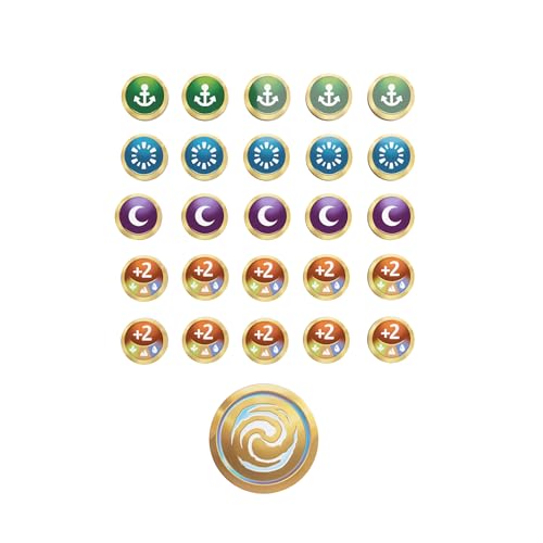 Image of Gamegenic Altered Premium Markers - Officially Licensed, 26-Piece Acrylic Game Tokens for TCG, Vibrant Designs, Includes First Player, Anchored, Fleeting, Asleep & Double-Sided Boost Markers