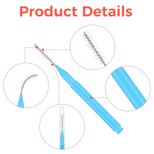 Image of 100 Pcs Interdental Brushes, 2 Sizes Braces Flossers for Cleaner | Braces Brush Soft Dental Brushes Toothpicks Dental Floss Picks Dental for Braces Oral Cleaning(Red,Blue)