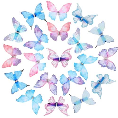 20 Piezas Horquillas de Mariposa, Pasadores Pelo Niña y Mujer, 3D Pinzas Cabello, Accesorios para el Pelo Infantiles