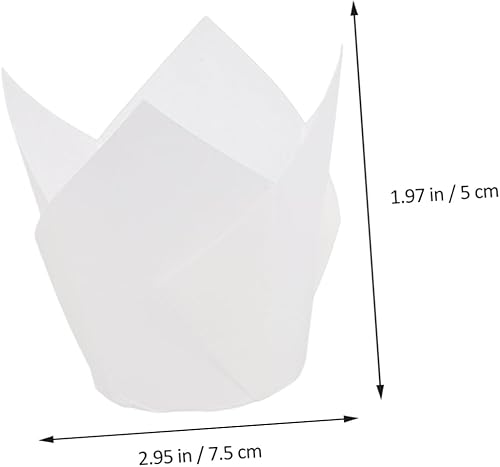 Miniatura 8 de PRETYZOOM 200 unidades de panadería para cupcakes, envoltorios de papel de loto para hornear, tazas de magdalenas, casos, tulipanes, mini muffins,