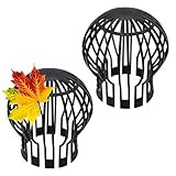 Fallrohrschutz 2er Dachrinnenschutz Verschlusskappe 11cm (2 Stück SET, Schwarz)
