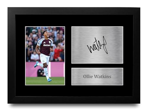 Photo Ollie Watkins Aston Villa autographe encadré A4 HWC Trading
