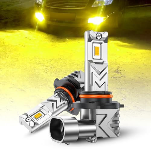 SEALIGHT H10 9140 9145 LED Fog Light Bulbs, 14,000LM 800% Brighter H10 LED Fog Lights, 3500K Amber Yellow Strong Light Penetration, Super Bright, Plug and Play
