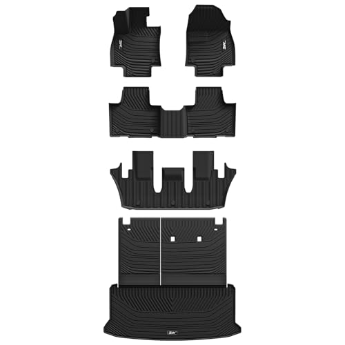 3W Floor Mats for 2024 2025 Toyota Grand Highlander 7 Seat (Include Hybrid), with Subwoofer, Trunk Mat Cargo Liner, and Seat Back Covers TPE All Weather, Black -  ‎3W Auto Accessory Inc, 3W-Toyota Grand Highlander