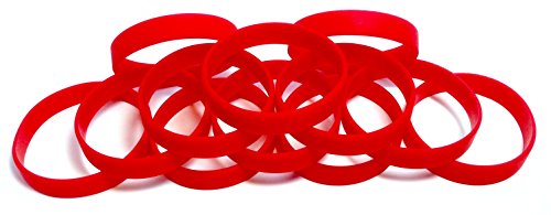 Image of TheAwristocrat 1 Dozen (12) Multi-Pack Blank Rubber Wristbands Silicone Bracelets - Select from a Variety of Colors