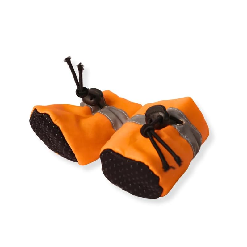 Image of 100% Polyester Warm Comfortable Water Resistance Pet Boots /Shoes for Dogs & Cats (Neon Orange, Small)
