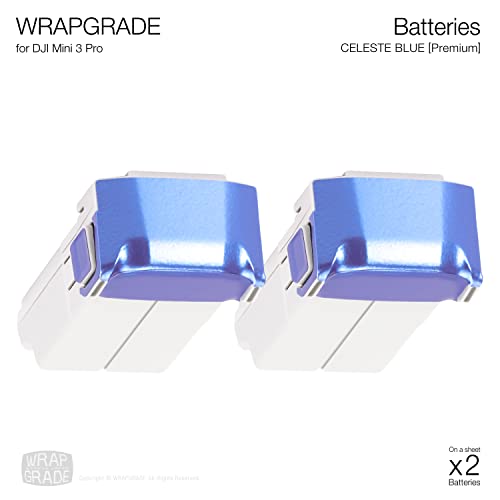 Image of WRAPGRADE Skin Stickers Compatible with DJI Mini 4 Pro /Mini 3 Series | Two Batteries (Celeste Blue)