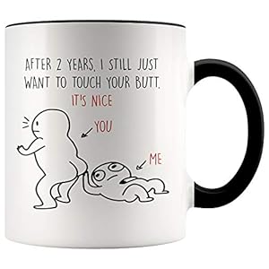 YouNique Designs 2 Year Anniversary Mug for Boyfriend and Girlfriend, 11 Ounces, 2nd Wedding Anniversary Coffee Mug for…