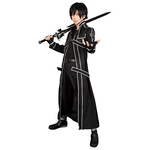 Cosfun Men's Kirigaya Kazuto Cosplay Costume Full Outfit Black Mp003071 (X-Large) #TOP5
