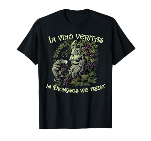 Photo de Dans Vino Veritas Dionysos, Dieu, amateur de vin drôle T-Shirt