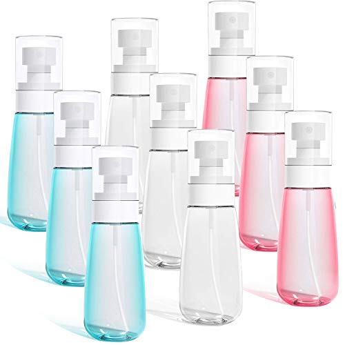 9 Pack Travel Empty Spray Bottles, 2oz/60ml Empty Fine Mist Spray Bottles, Small Plastic Spray Bottle, Refillable Liquid Containers for Skincare Lotion Makeup Sprayer Perfumes Cosmetic