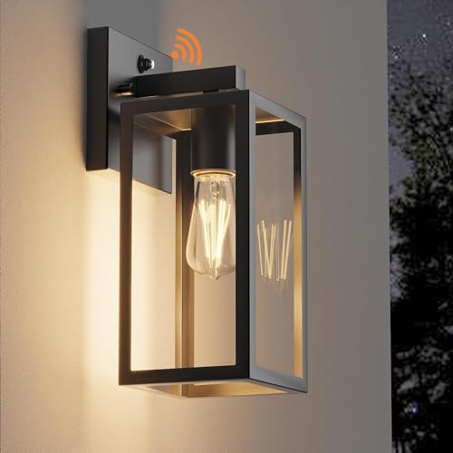 Image of Kalium Dusk to Dawn Porch Outdoor Light, Wall Light Fixtures Waterproof Exterior Wall Sconce Light Fixture with E26 Base for Patio Entryway Hallway (Bulb not Included)