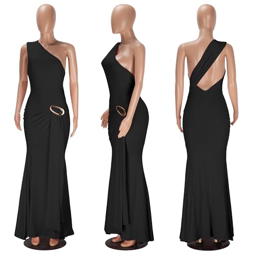 Image of PORRCEY Women's Sexy Rhinestone Lace Sheer Mesh Formal Evening Dress