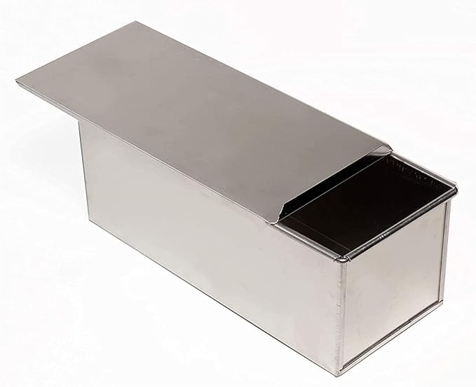 AZ Enterprises Sandwich Bread Mould/Pan/Tin Box with Cover for Baking 400Gms (Pack of 6).