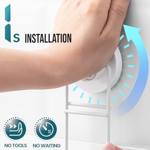 Image of TAILI Double Layer Soap Holder, Bar Soap Dish Suction Cup for Shower Wall, Draining Saver Tray for Bathroom, Rustproof Stainless Steel Sponge Holder for Tub, Kitchen, Drill-Free, White