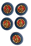 Navy Gold Anchor Buttons Sets on Red for Coats and Suits - Navy Buttons - (5 Large 7/8'')