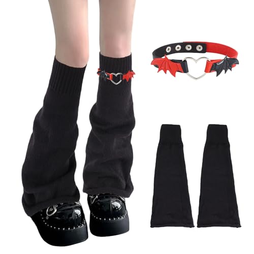 Image of Junely Leg Warmers for Women Kawaii Leg Warmer Cute Legwarmers Japanese Socks Emo Lolita Gyaru Harajuku Accessories