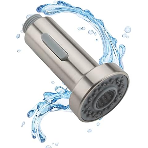 HAMOLER Kitchen Faucet Spray Head Brushed Nickel, Kitchen Pull Down Faucet Spout Replacement Pull Out Sprayer Sink Faucet Nozzle Sprayer Cover