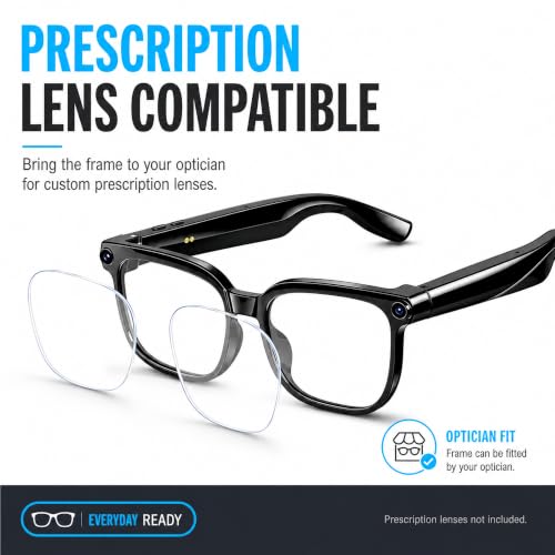Image of 8MP Camera Smart Glasses, 1080P Anti-Shake Video Recording, for Men Women | Real Time Translation, AI Voice Assistant, Object Recognition, Noise Cancellation, Bluetooth5.4 Music&Call, 290mAh Battery