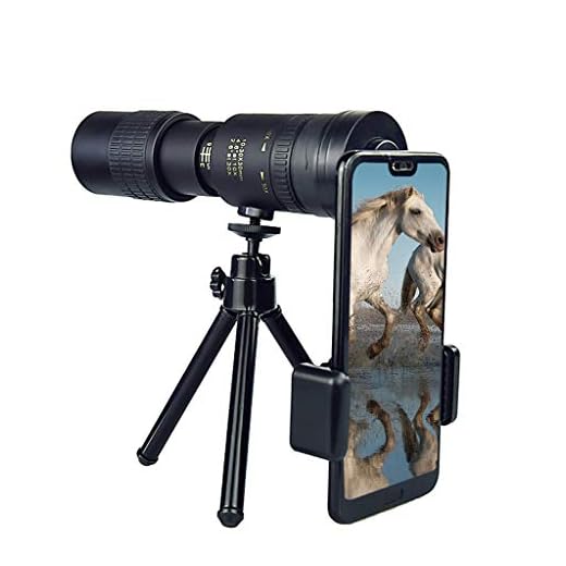 4K 10-300X40mm Super Telephoto Zoom Monocular Telescope with Tripod for Smartphone Portable &Astronomy Beginners,Waterproof , Fogproof, HD,Easy Focus,Night Vision, for Travelling /Camping /Hunting (B)