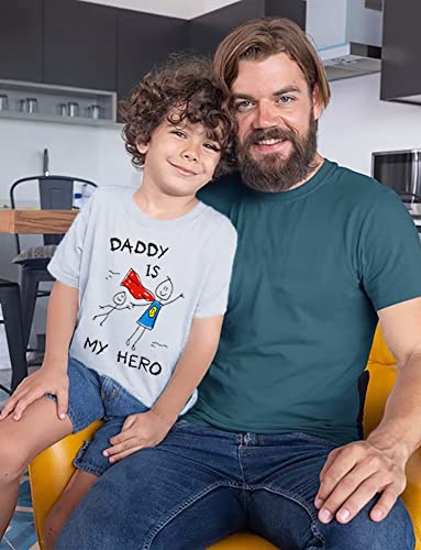 Image of Mrocioa for Dad from Daughter Son Daddy is My Hero Toddler Boy Girl Kids T-Shirt