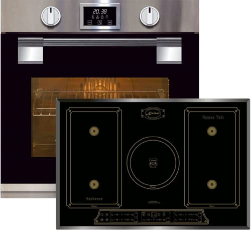 Kaiser Küchengeräte Backofen-Set EH 6337 + KCT 7797 FI Em, Elektro Einbau Backofen, 79L, 11 Funktionen + Induktions- Kochfeld 77cm, FREE ZONE, PowerBoost 4,3 KW, 5 QuickHeat