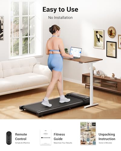 Image of THERUN Walking Pad Treadmill Under Desk, Portable Mini Treadmill for Home /Office, Walking Pad Treadmill 2.5HP, Walking Jogging Machine with 265 lbs Weight Capacity Remote Control LED Display