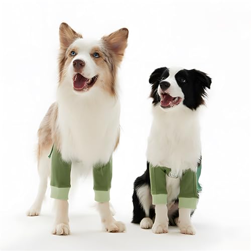 Image of Dogs Elbow & Shoulder Protectors for Medium or Large Pets 30lbs to 50lbs - Soft Cotton Brace Pads for Elbow Hygroma, Dysplasia, Osteoarthritis, and Joint Relief, Green, XXL