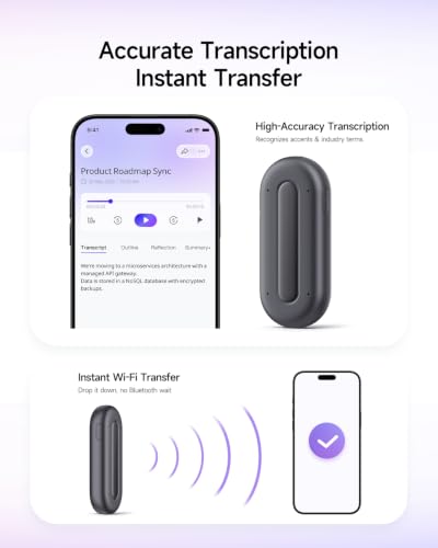 Image of ANYPIN Note Pod P1 AI Voice Recorder, Wearable AI Note Taker, Transcription