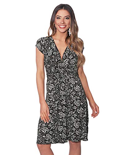 KRISP 6610-CRMBLK-08 (Vestido Corto Fruncido)