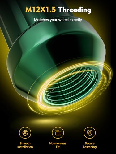 Image of MIKKUPPA M12x1.5 Wheel Lug Nuts, Green 20PCS Closed End Spline Lug Nuts | Replacement for 1994-2013 Chevy Impala, 1998-2022 Honda Accord /CRV /Civic, 2003-2008 Honda Pilot Aftermarket Wheel