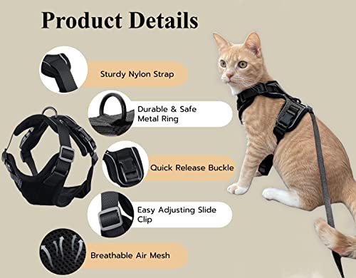 Pups-Care-Cat-Harness-and-Leash-Set-Escape-Proof-Choke-Free-Lightweight-Easy-to-Put-On-Control-Adjustable-Soft-and-Breathable-Cats-Vest-for-Walking-Best-Harness-for-Cats-Small-Breed-Dogs