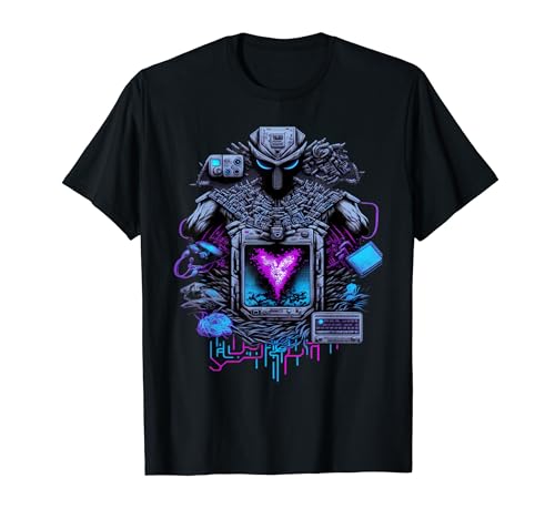 Vaporwave Aesthetic Psychedelic Cybertronic Cyborg Roboter T-Shirt