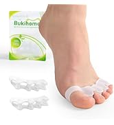 Bukihome Toe Separators, 4 Pair Soft Gel Toe Spacers to Correct Bunions, Toe Stretcher for Therap...