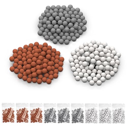 YDmeet Replacement Mineral Balls for Filtered Shower Head Refills, Water Softener Beads Filtration Stone Ball to Remove Chlorine, Fluoride and Impurities(153.0 Grams, Orange, Gray, White)