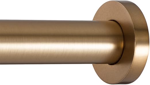Ivilon Shower Tension Curtain Rod - Adjustable Spring Tension Rod for Shower Curtains, Bathroom, or Windows, Easy to Install, No Drilling Required, Rustproof, Adjustable 36 to 54 Inch Warm Gold